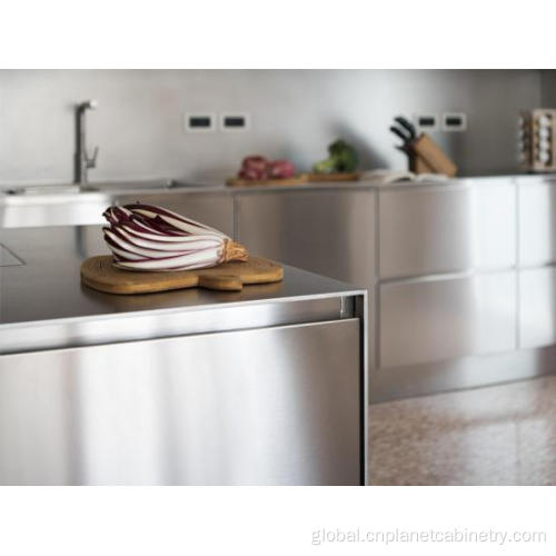 stainless steel kitchen European Motorized Modular Kitchen Cabinet Stainless Steel Supplier